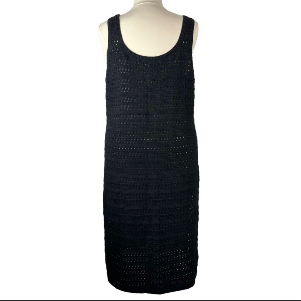 Black crochet midi dress